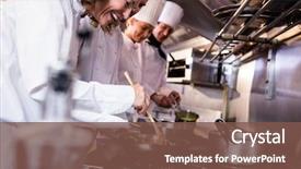  Presentation with restaurant kitchen - Theme with kitchen of a restaurant background and a tawny brown colored foreground