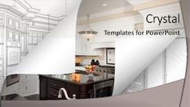  Presentation with page - PPT theme having kitchen photo page corners flipping background and a soft green colored foreground