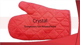  Presentation with waiter hand in white glove - Slides featuring kitchen protective glove isolated background and a red colored foreground