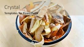  Presentation with compost - Colorful slide deck enhanced with kitchen-scraps-for-compost-zero backdrop and a soft green colored foreground