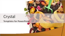  Presentation with food compost - Colorful presentation theme enhanced with kitchen scraps in compost soil backdrop and a lemonade colored foreground