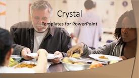  Presentation with homeless - Presentation design featuring kitchen serving food in homeless background and a lemonade colored foreground