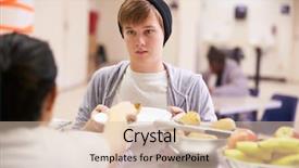  Presentation with homeless - Cool new PPT theme with poverty relief - kitchen serving food in homeless backdrop and a lemonade colored foreground