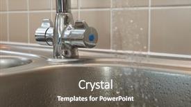  Presentation with water tap - Presentation theme consisting of kitchen-sink-mixer-tap background and a gray colored foreground