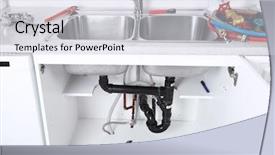  Presentation with drain - Cool new presentation theme with kitchen sink pipes and drain backdrop and a sky blue colored foreground