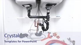  Presentation with drain - Amazing presentation theme having kitchen sink pipes and drain backdrop and a sky blue colored foreground