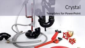  Presentation with drain - PPT layouts enhanced with kitchen sink pipes and drain background and a light gray colored foreground