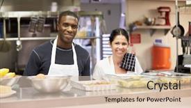  Presentation with staff - Cool new slide set with kitchen staff in homeless backdrop and a lemonade colored foreground