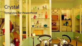  Presentation with interior decorating home - Presentation having kitchen store - interior and decoration background and a yellow colored foreground