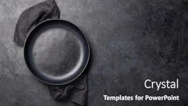  Presentation with kitchen towel - Cool new slides with kitchen-table-with-empty-plate backdrop and a dark gray colored foreground