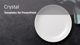  Presentation with tablecloth - Amazing presentation theme having kitchen-table-with-empty-plate backdrop and a gray colored foreground
