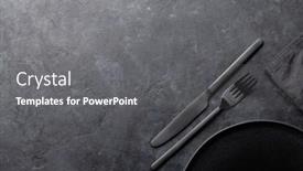  Presentation with kitchen towel - Theme with kitchen-table-with-empty-plate background and a gray colored foreground