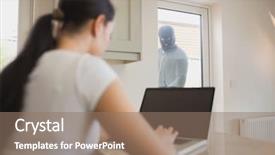  Presentation with looking glass - Beautiful theme featuring strangers - burglar looking at woman using backdrop and a coral colored foreground