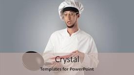  Presentation with cooking equipment kitchen utensils - Presentation theme enhanced with kitchen tools and empty wallpaper background and a  colored foreground