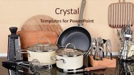  Presentation with tools - Slide set with kitchen tools on table background and a lemonade colored foreground