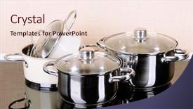  Presentation with kitchen - Colorful presentation design enhanced with kitchen tools on table backdrop and a lemonade colored foreground