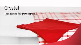  Presentation with kitchen towel - Amazing PPT theme having kitchen towel - wooden table with napkin isolated backdrop and a white colored foreground