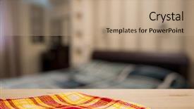  Presentation with kitchen towel - Slide deck enhanced with kitchen towel on old wooden desk in the bedroom background and a coral colored foreground