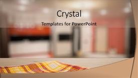  Presentation with kitchen towel - Theme enhanced with kitchen towel on table in the living room background and a coral colored foreground
