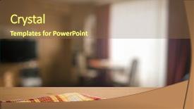  Presentation with kitchen towel - Theme with top blurred background - kitchen towel on table background and a tawny brown colored foreground