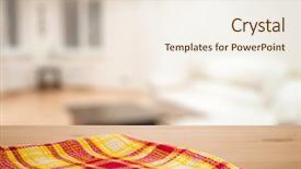  Presentation with kitchen towel - Colorful slide set enhanced with kitchen towel on table in the living room backdrop and a sky blue colored foreground