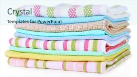  Presentation with blank whiteboard isolated on white - Presentation theme with kitchen towels isolated on white background and a light blue colored foreground