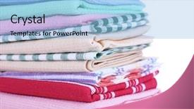  Presentation with kitchen towel - Slides having kitchen towels isolated on white background and a light blue colored foreground
