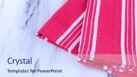  Presentation with kitchen towel - Beautiful presentation theme featuring kitchen towels on wooden background backdrop and a sky blue colored foreground