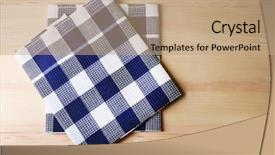 Presentation with kitchen towel - Beautiful presentation design featuring kitchen towels on wooden background backdrop and a  colored foreground
