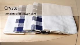  Presentation with kitchen - Cool new presentation design with kitchen towels on wooden background backdrop and a  colored foreground