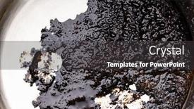  Presentation with burnt - Presentation design consisting of kitchen-utensil-burnt-out-metal background and a dark gray colored foreground