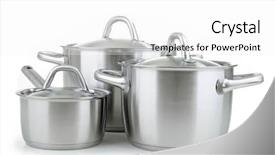  Presentation with kitchen utensils - Audience pleasing PPT theme consisting of kitchen utensils - kitchenware on white background backdrop and a white colored foreground