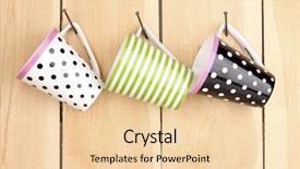  Presentation with nail salon beauty nails concept - Amazing PPT theme having kitchen utensils - nice cups hanging on nails backdrop and a lemonade colored foreground