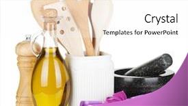  Presentation with kitchen utensils - Theme with utensilios - kitchen utensils and condiments isolated background and a white colored foreground