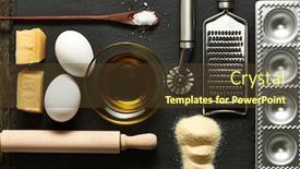  Presentation with kitchen utensils - Amazing presentation theme having kitchen utensils and ingredients for homemade pasta ravioli on slate backdrop and a tawny brown colored foreground