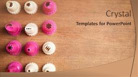  Presentation with pastries - Audience pleasing theme consisting of kitchen-utensils-for-pastries backdrop and a coral colored foreground