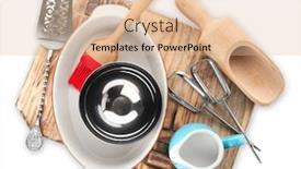  Presentation with pastries - Slide deck with kitchen utensils for pastries on white background background and a lemonade colored foreground