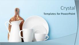  Presentation with kitchen utensils - Beautiful slide deck featuring kitchen-utensils-in-front backdrop and a cool aqua colored foreground