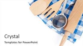  Presentation with utensils - Amazing theme having kitchen utensils isolated on white background backdrop and a white colored foreground