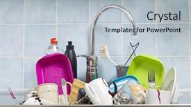  Presentation with kitchen utensils - Beautiful PPT theme featuring kitchen utensils need a wash backdrop and a light blue colored foreground