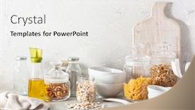  Presentation with kitchen utensils - Amazing presentation theme having kitchen-utensils-on-modern-simple backdrop and a white colored foreground