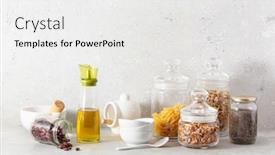  Presentation with kitchen utensils - Presentation theme enhanced with kitchen-utensils-on-modern-simple background and a white colored foreground