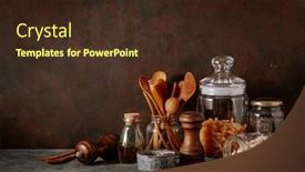  Presentation with kitchen utensils - Slides consisting of kitchen-utensils-on-modern-simple background and a wine colored foreground