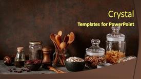  Presentation with kitchen utensils - Slides enhanced with kitchen-utensils-on-modern-simple background and a wine colored foreground