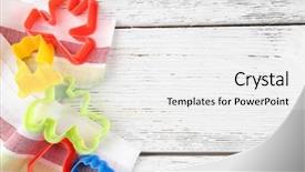  Presentation with molds - Amazing slides having kitchen ware - molds for cutting on color backdrop and a white colored foreground