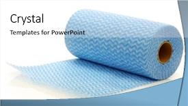  Presentation with roll - Beautiful PPT theme featuring kitchen ware - roll of water absorbing tissues backdrop and a white colored foreground