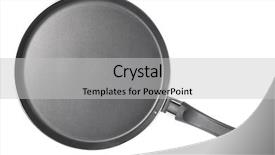  Presentation with thin film nano particles - PPT theme enhanced with kitchen ware - thin frying pan isolated background and a light gray colored foreground