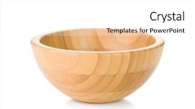  Presentation with bowl - Theme enhanced with kitchen ware - wooden bowl isolated on white background and a white colored foreground