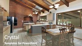  Presentation with wood - Audience pleasing presentation consisting of kitchen with ceiling wood beam backdrop and a  colored foreground