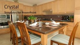  Presentation with granite - Colorful presentation enhanced with kitchen with granite counter tops backdrop and a coral colored foreground